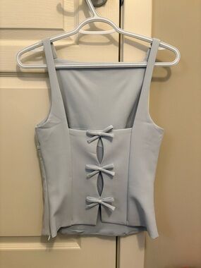 Zara Pale Blue Bow-back Camisole